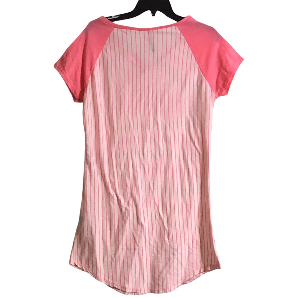 True Rock Women’s Pink Striped Sleep Shirt Nightie PJs Plus Size XXL - Picture 2 of 4